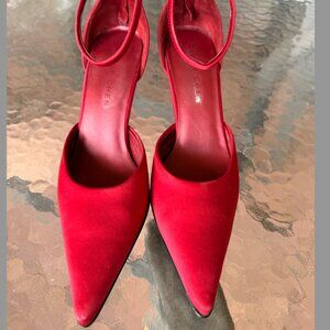 G.C.I. Red Marni Suede Pointed-Toe Heels (Size: 6M)